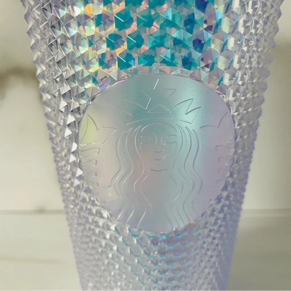 Starbucks 2023 Clear Iridescent Unicorn 16 oz Studded Tumbler Cold Cup- New